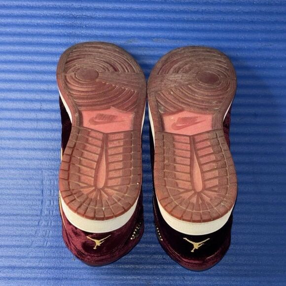 Size 4Y- GS Nike Air Jordan 1 Heiress GG Night Maroon Velvet RARE 2016 W- 5.5 - Picture 8 of 8